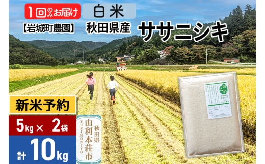 《令和7年産 新米予約》【白米】ササニシキ 10kg(5kg×2袋) 秋田県 由利本荘市産 令和7年産 真空パック 岩城町農園 1377795 - 秋田県由利本荘市