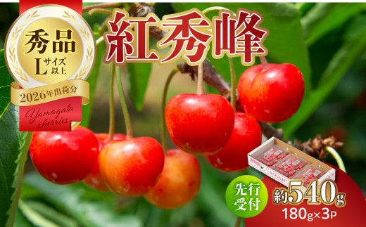 【2026年度先行受付】★さくらんぼ紅秀峰★約540g 秀品 【6月より順次発送予定】 【063-008】
