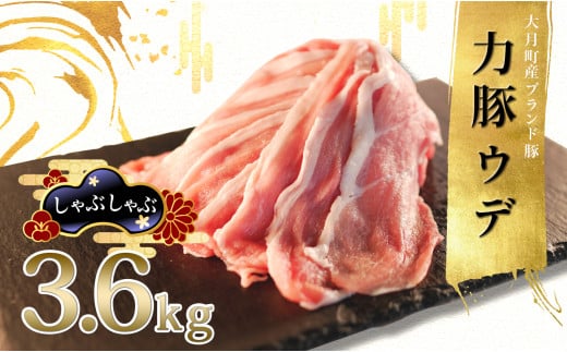 【高知県 大月町産ブランド豚】力豚　ウデ肉3.6kg