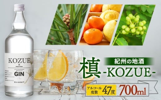 紀州の地酒 槙-KOZUE-こずえ ジン 47度 700ml エバグリーン 中野BC株式会社 《30日以内に出荷予定(土日祝除く)》和歌山県 岩出市 酒 お酒 地酒 ジン