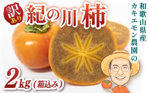 お試しに！【ご家庭用】紀の川柿 約2kg(箱込) カキエモン農園 【2025年10月中旬～11月中旬頃順次発送】/ 和歌山県 かつらぎ町 果物 くだもの フルーツ 柿 かき 和歌山 人気 送料無料