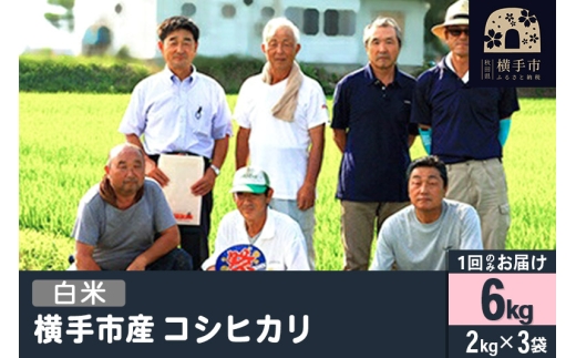 【白米】令和7年産  横手産 コシヒカリ 6kg（2kg×3袋） 1091682 - 秋田県横手市