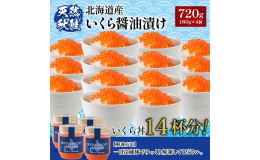 ★入金後順次発送！2025年新物★ 北海道産 天然秋鮭 いくら醤油漬け720g (180g×4)
