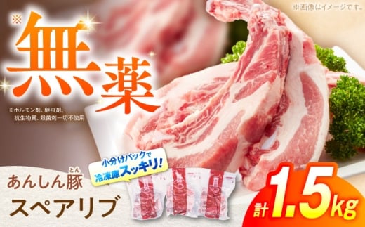 あんしん豚 スペアリブ 1.5kg 豚肉 小分け 国産 白川町 / 藤井ファーム [AWAF004]