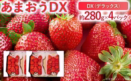  【2026年2月上旬より順次発送】 あまおうDX 約280g×4パック いちご 苺 フルーツ 果物 くだもの 福岡県 福岡 九州 グルメ お取り寄せ