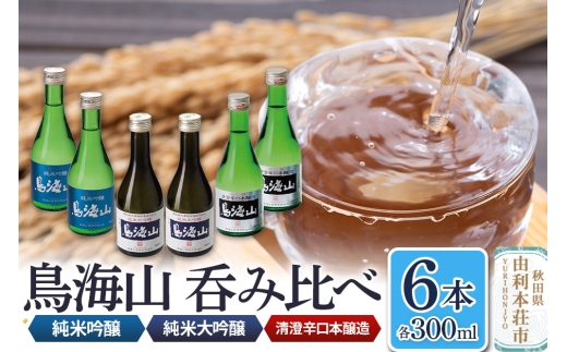 天寿酒造 呑み比べ6本セット（純米大吟醸「鳥海山」2本、純米吟醸「鳥海山」2本、清澄辛口本醸造「鳥海山」2本 各300ml） 2103727 - 秋田県由利本荘市