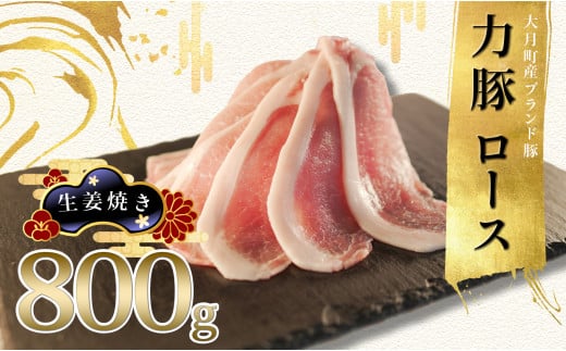 【高知県 大月町産ブランド豚】力豚ロース　生姜焼き用800g 2262353 - 高知県大月町