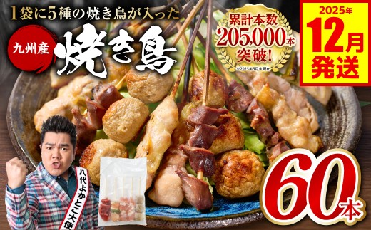 やきとり5種 60本(約1.5kg) 焼き鳥 焼鳥 国産 鶏 鶏肉 とり肉 串 九州産 冷凍 小分け ねぎま むね とろ もも 砂肝 つくね BBQ パーティー おつまみ セット バラエティーパック ランキング入り！ 人気急上昇中！ 【2025年12月発送】