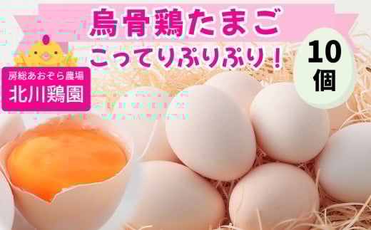 烏骨鶏 たまご 10個『北川鶏園 房総のあおぞら農場』｜卵 玉子 タマゴ ブランドたまご 産みたて 新鮮 プレミアム うこっけい [0249ch]