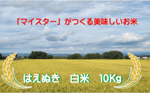 マイスターがつくる　はえぬき　白米 10kg　（飯豊町産）(R7年産） 2046008 - 山形県飯豊町