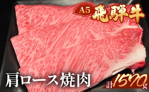 飛騨牛肩ロース焼肉  1570g  【冷凍】ブランド牛 牛肉 国産 下呂温泉 焼き肉 飛騨牛 牛 天狗 やきにく ヤキニク 下呂市 ひだぎゅう 217860 - 岐阜県下呂市