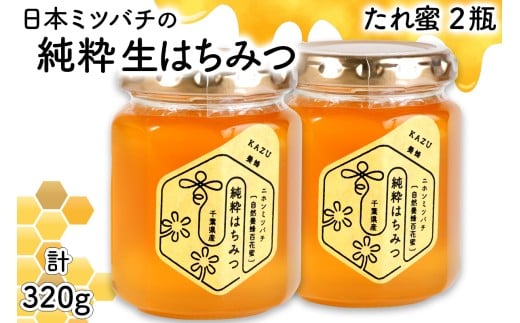 里の恵み 日本ミツバチの生はちみつ《たれ蜜》計320g (160g×2瓶)｜純粋 蜂蜜 里山 百花蜜 健康 はちみつ ギフト プレゼント 袖ケ浦 房総 千葉 非加熱 無添加 [0525]