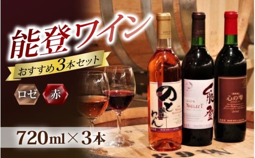 [先行予約]能登ワインと言えばコレ!おすすめ 能登ワイン3本セット[2025年12月以降順次発送]|ワイン わいん 赤 白 ロゼ ぶどう ブドウ 葡萄 熟成 牡蠣 かき カキ 能登 奥能登 テロワール 畑