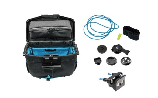 [レックマウントプラス] ライドオンバッグ(ブラック/ターコイズ)+ステムボルト専用ベースマウント【R+Bag-BKTQ-BOLT】「Ride On Bag とベースマウント(R+B-BOLT)のセット品」 [№5346-1849]