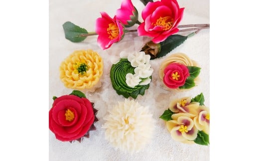 花おはぎ 6個セット お菓子 和菓子 おやつ あんこ 花 手作り 贈り物 プレゼント 熊本県 人吉市 冷凍