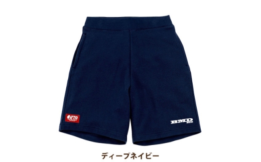 JTTA公認　卓球ユニフォーム＜男女兼用:XLサイズ＞スウェットゲームハーフパンツ　ディープネイビー【1667384】