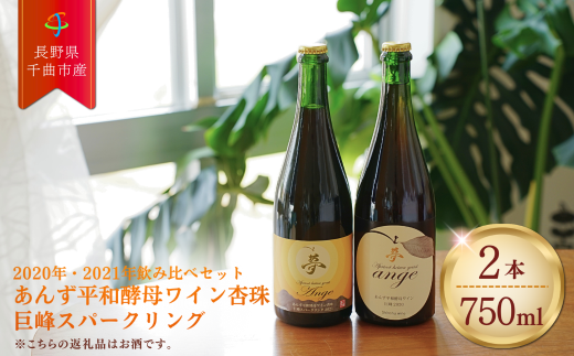 ワイン 飲み 比べ セット あんず 酵母 スパークリングワイン 飲み比べ 酵母ワイン  果実酒 信州 長野県産 千曲市 2037754 - 長野県千曲市