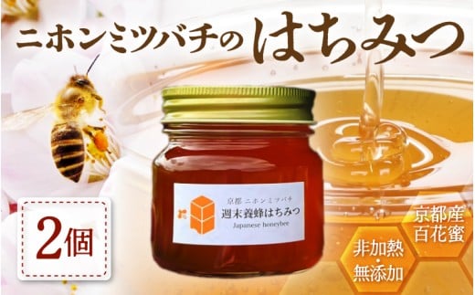 ニホンミツバチのはちみつ 300g×2本 | 京都産 非加熱 国産 百花蜜 自然のままの純粋蜂蜜 はちみつ ハチミツ 蜂蜜 ハニー 瓶詰 （週末養蜂）  2287880 - 京都府綾部市