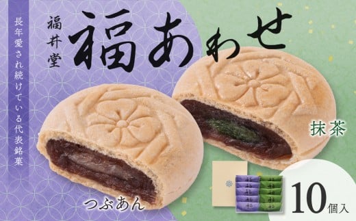 福あわせ（10個入り）【老舗 和菓子 お菓子 最中 おかし もなか つぶあん 抹茶 お茶菓子 贈り物 お中元 お歳暮 求肥 伝統】 2307147 - 岡山県備前市