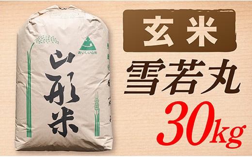 【令和7年産】【玄米】山形県産雪若丸30kg