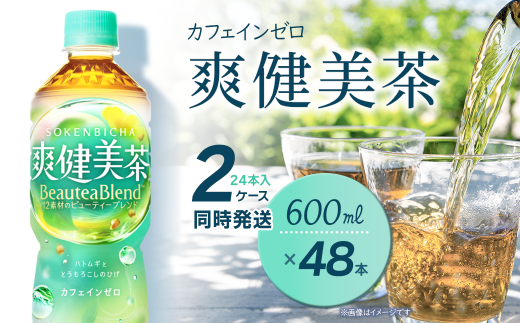 爽健美茶 600mlPET 48本(24本入×2ケース) | お茶 爽健美茶 カフェインゼロ 清涼飲料水 飲料 ペットボトル 2箱 愛媛県 西条市 送料無料