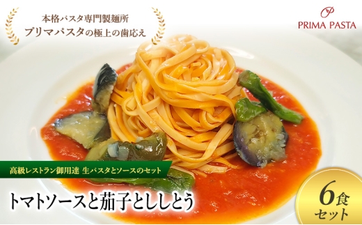 パスタ 高級レストラン御用達の生パスタとソースのセット「トマトソースと茄子とししとう　6食セット」　～本格パスタ専門製麺所「プリマパスタ」の極上の歯ごたえ～ 【TM-NAS1101-6】 [№5689-2113]