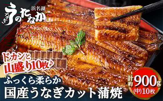 浜名湖・うなぎのたなかのドカンと山盛り10枚♪ふっくら柔らか国産うなぎカット蒲焼※合計900g程度_ ウナギ 鰻 うなぎ かば焼き 蒲焼き 人気 美味しい 国産 浜名湖 産地直送  小分け 個包装 ギフト 贈答 専門店 【1417600】