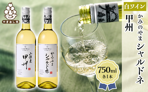 ワイン サントネージュワインが贈る シャルドネ 甲州 白ワイン 2本 セット_ ふるさと納税 ふるさと ワイン 甲州ワイン お酒 酒 アルコール 山梨県 山梨市 山梨 ギフト プレゼント 贈り物 人気 送料無料【1285313】