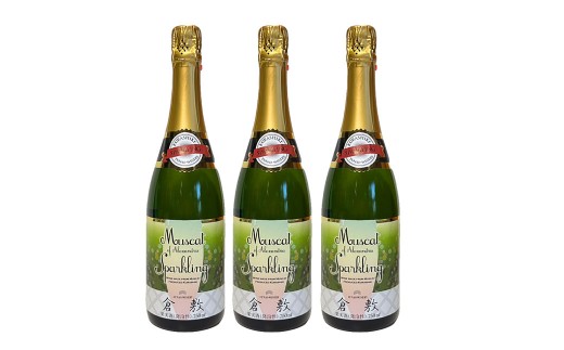 ふなおワイナリー マスカット・オブ・アレキサンドリア(スパークリングワイン) 750ml×3本[ワイン スパークリングワイン ふなおワイナリー お酒 酒 さけ岡山県 倉敷市 人気 おすすめ]