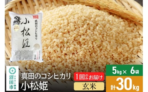 【玄米】令和7年産 新米受付 真田のコシヒカリ小松姫 30kg（5kg×6袋）金井農園