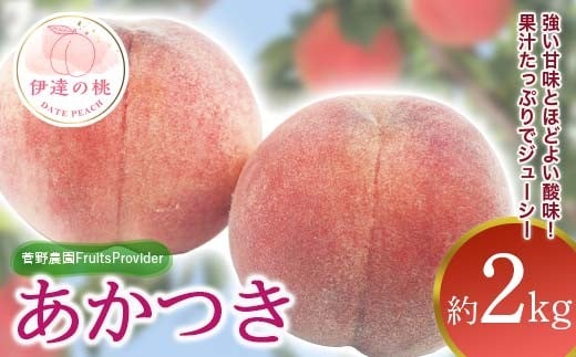[2026年出荷分先行予約]福島県産 あかつき 約2kg (5〜8玉) 菅野農園FruitsProvider 伊達の桃 桃 フルーツ 果物 もも モモ momo F20C-611