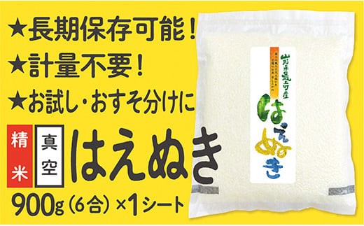 [配送先寄附者様限定]令和6年産 真空パック 山形県産 はえぬき 900g
