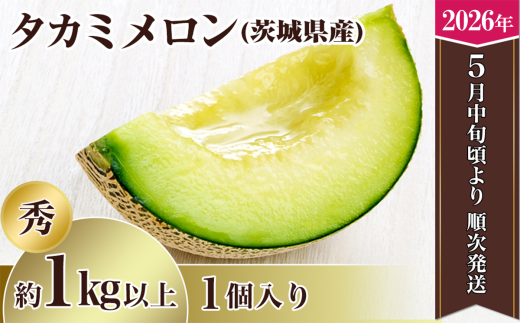 茨城県産タカミメロン【秀品】1個（1kg以上）