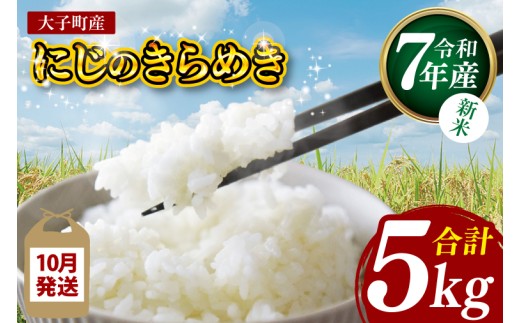 【新米】【2025年10月発送】令和7年産 立神米「にじのきらめき」5kg（白米）｜茨城県 大子町 奥久慈 大子産米 精米 米 コンテスト 受賞 生産者 米 ふっくら もっちり（BT061-10）