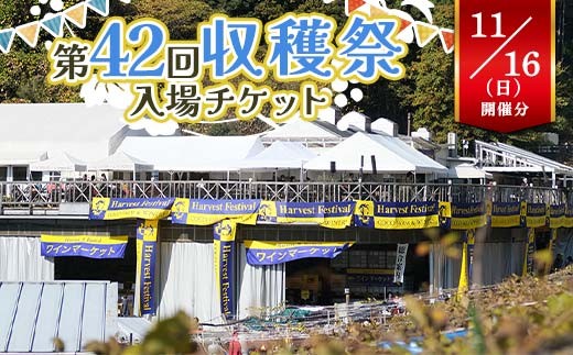 第42回収穫祭入場チケット 11月16日(日)開催分 ※席の確保はなく、入場チケットのみとなります。　ワイナリー 入場チケット 栃木県 足利市 F7Z-1615