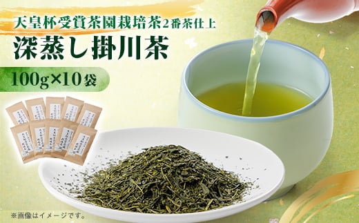 天皇杯受賞茶園栽培茶2番茶仕上　深蒸し掛川茶100g×10袋【1303841】