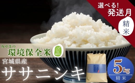 【2026年2月発送】 【令和7年産】【新米】【選べる！発送月】 宮城県産ササニシキ（ 精米 ）5kg 環境保全米 単一原料米 米 ささにしき ササニシキ JAいしのまき 宮城県産 東松島市 米 精米 白米 お米 こめ 5kg JAいしのまき オンラインワンストップ 自治体マイページ