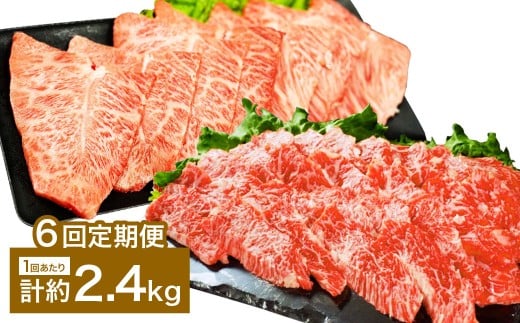 【6カ月定期便】 【上カルビ VS ミスジ 食べ比べ！】 おおいた和牛 上カルビ焼肉・ミスジ焼肉 約2.4kg×6回 計約14.4kg