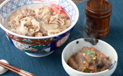 牛丼の具と牛すじ煮込みの食べ比べセット 各4パック 計8パック 牛肉 牛バラ肉 牛スジ肉 牛丼 具 オリジナルタレ 牛すじ煮込み 甘辛醤油 冷凍