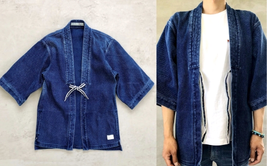 [大サイズ]BLUE SAKURA 刺し子着物 ジャケット(半袖)DNTSW07ID 着物 ジャケット モダンジャケット 上着 服 ファッション 岡山県 倉敷市