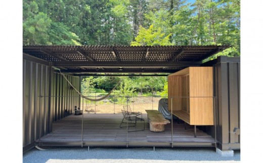 完全貸切 富士山の麓 河口湖町小立に佇む 一日一組限定 薪ストーブサウナ付コンテナハウス 一棟宿泊券(ハイシーズン)