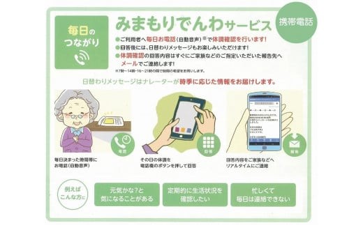 郵便局のみまもりサービス「みまもりでんわサービス」（携帯電話、3カ月間）