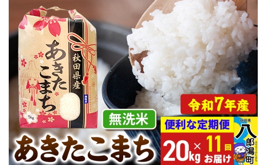 《定期便11ヶ月》【新米】 あきたこまち 20kg【無洗米】令和7年産 秋田県産 こまちライン