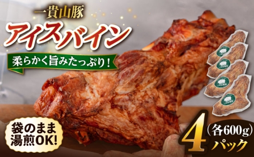 一貴山豚 アイスバイン 4本セット 糸島市 / いきさん牧場 豚肉 骨付き肉 
