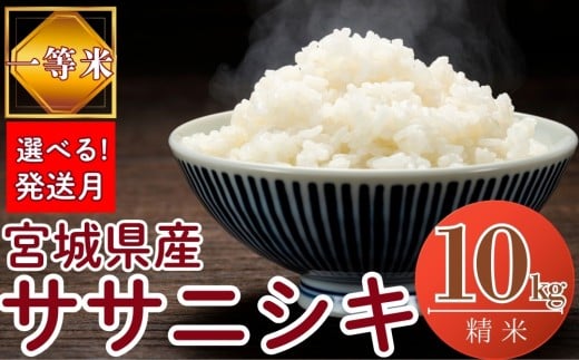 【令和7年産米先行予約】【選べる！発送月】 宮城県産ササニシキ（ 精米 ）10kg 環境保全米 単一原料米 米 一等米 ささにしき ササニシキ 宮城県産 東松島市 精米 白米 お米 こめ 10kg JAいしのまき オンラインワンストップ 自治体マイページ