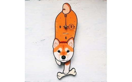 D-002W5 柴犬-犬の振り子時計毛糸玉05.GREEN C-CD-002A 581991 - 岡山県西粟倉村