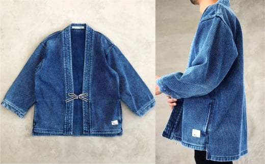 【特大サイズ】BLUE SAKURA 刺し子 着物ジャケット（長袖）DNTSW03LID 着物 ジャケット モダンジャケット 上着 服  ファッション  岡山県 倉敷市