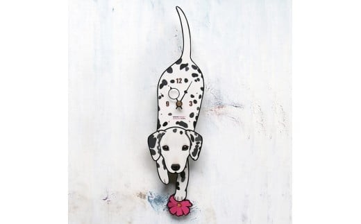 D-68W6 ダルメシアン-犬の振り子時計毛糸玉06.BLUE C-CD-068A