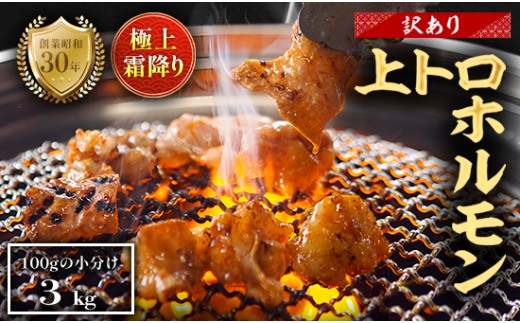 【訳あり】 極上 霜降り 上トロホルモン 3kg 秘伝のタレ付き 簡易包装 | 訳あり 訳アリ 国産 上トロホルモン 霜降り ホルモン 冷凍 真空パック 家庭用 ホルモンうどん　八島丹山 京都 舞鶴