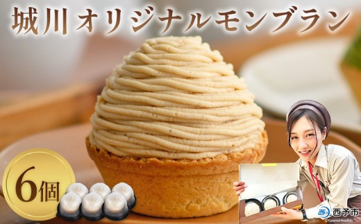 ＜城川オリジナル モンブラン 6個入り＞ 栗 スイーツ マロン くり クリ 国産 和栗 ペースト クリーム 渋皮煮 スポンジケーキ 生クリーム チーズ バター タルト メニークエスト 愛媛県 西予市【冷凍】 226714 - 愛媛県西予市